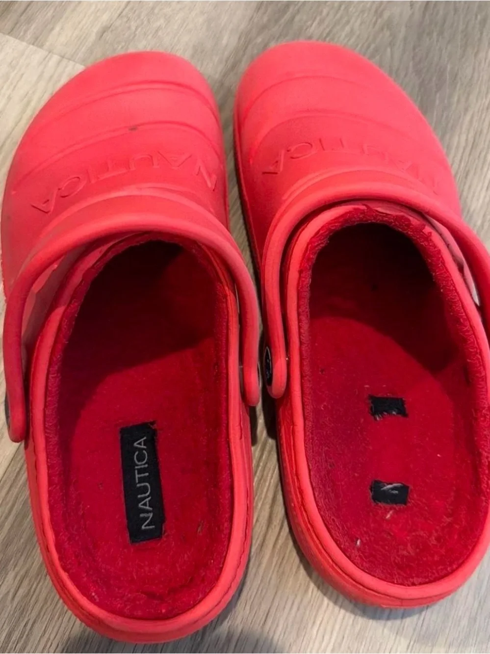Nautica Kids Bright Red Slip-On Clogs with Heel Strap